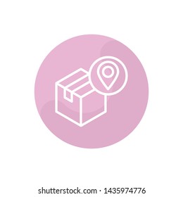 Parcel Location Vector Illustration, outline sign.