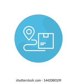 Parcel Location Vector Illustration, outline sign.