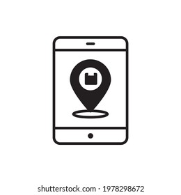 Parcel Location vector Solid icon style illustration. EPS 10 File