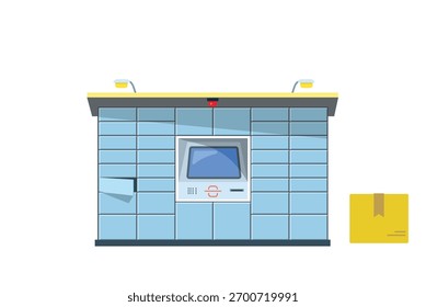Taquilla de paquetería para la Ilustración vectorial de entrega. 