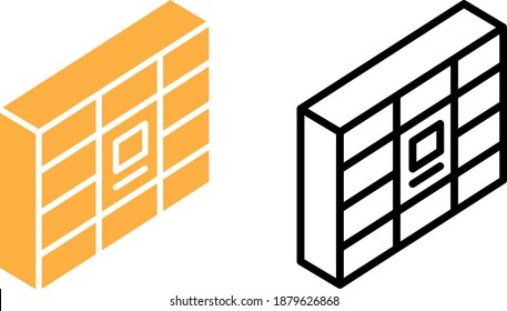 Parcel locker icon, vector illustration