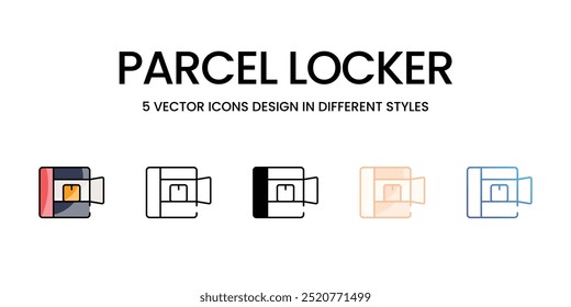 Parcel Locker Vektorsymbole bereit für Web und mobile App