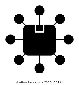 Parcel network icon in trendy design