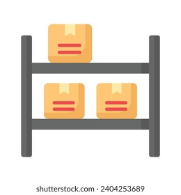 Parcel on racks, inventory icons vector design, storage rack icon
