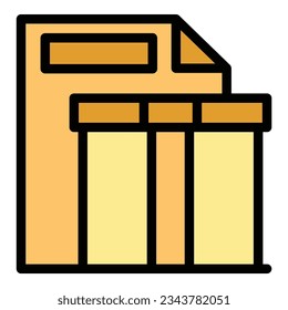 vector de contorno de icono de orden de parcela. Escritura en línea. La gente reclama el color plano