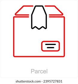 Parcel and package icon concept