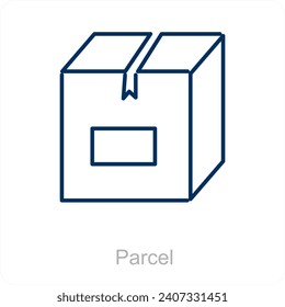 Parcel and package icon concept