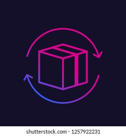 parcel, package return icon