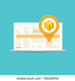 Parcel, Package tracking online app concept. Vector illustration.