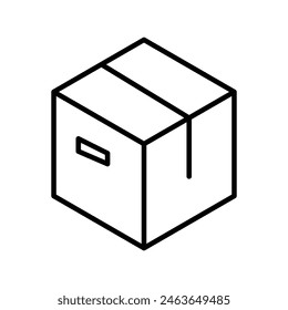 Paketverpackungsbox-Symbol flache Design-Silhouette-Illustration auf weißem Hintergrund 