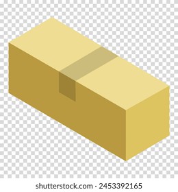 Paquete, embalaje, rectángulo, cinta, cartón, compra, diseño plano, Imagen simple, estilo de dibujos animados. Concepto de oficina de correos. Icono de línea de Vector para negocios y publicidad