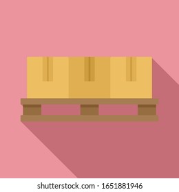 Icono del pallet de paquetes. Ilustración plana del icono del vector del pallet para el diseño web