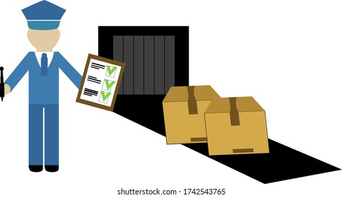 The Parcel Passes Customs Control On A White Background