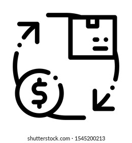 Parcel Payment Postal Transportation Company Icon Vector Thin Line. Contour Illustration