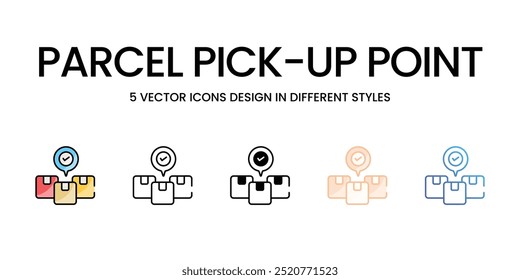 Paket Pick-Up Point Vektorsymbole bereit für Web-und mobile App zu verwenden