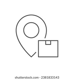 Icono de esquema de línea de posición de paro