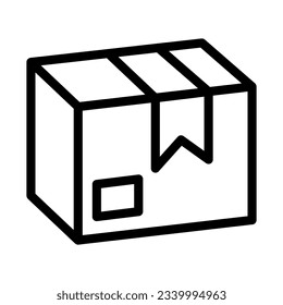 Parcel post line icon, delivery symbol, cargo box vector sign on white background, cardboard box packaging icon in outline style for mobile concept and web design. Vector graphics