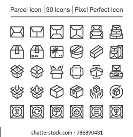 parcel post, package line icon, editable stroke, cpixel perfect icon 