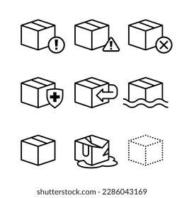 Parcel problem symbol of online shopping.