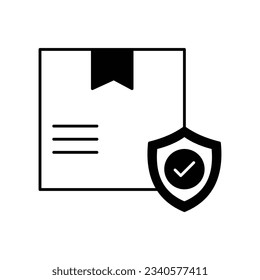 Protección de paquetes Icono de vector de glifos que puede editar o modificar fácilmente

