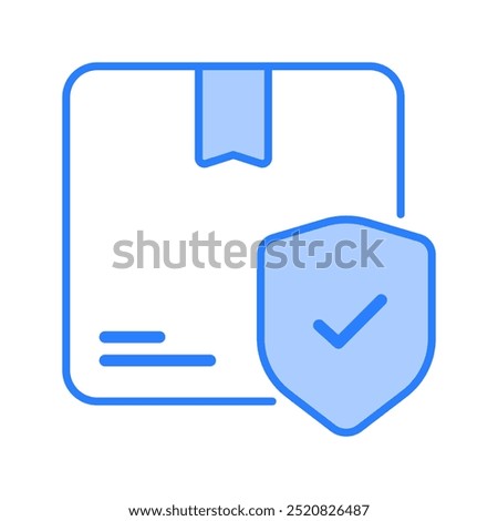 Parcel protection icon. Protected, Parcel, Delivery, Logistics, Shield, Check, Cargo, Package, Shipping. Vector icon illustration