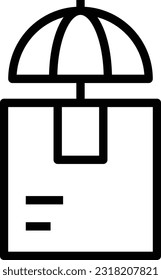 Parcel Protection Line Icon, Vector