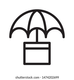 parcel protection thin line vector icon