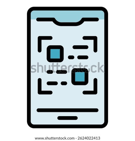 Parcel qr ode icon outline vector. Delivery order. Express service color flat