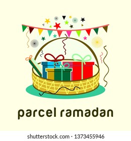 Parcel Ramadan Conceptual Design Illustration Template - Vector 