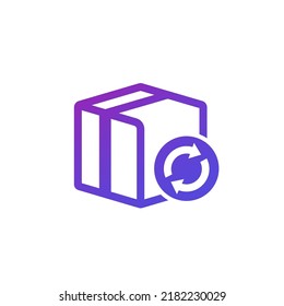 parcel return icon with a box