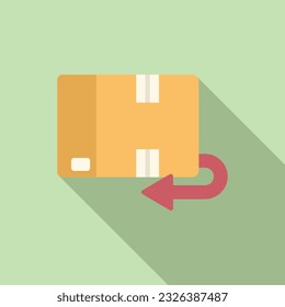 Parcel return icon flat vector. Box exchange. Service delivery