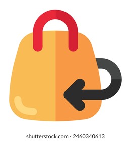 Icono de devolución de paquete aislado sobre fondo blanco