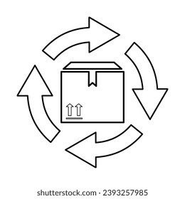 Icono De Retorno De Parcela En Estilo De Esquema