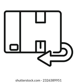 Parcel return icon outline vector. Box exchange. Service delivery