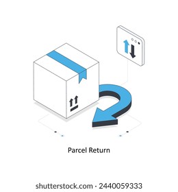 Parcel Return isometric stock illustration. Eps 10 File stock illustration.