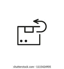 Parcel return line icon. Package, box, container. Delivery concept. Vector illustration can be used for topics like shipping, warehouse, relocation