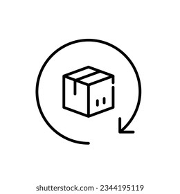 Parcel return service. Pixel perfect, editable stroke