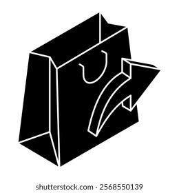 Parcel return solid vector icons