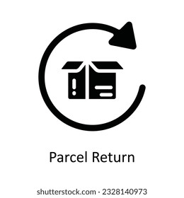 Parcel Return Vector    solid Icon Design illustration. Shipping and delivery Symbol on White background EPS 10 File