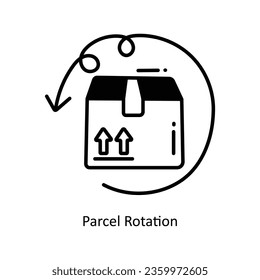 Parcel Rotation doodle Icon Design illustration. Logistics and Delivery Symbol on White background EPS 10 File