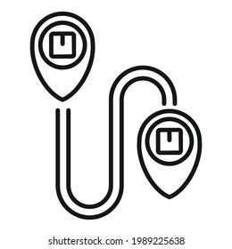 Parcel route home delivery icon. Outline Parcel route home delivery vector icon for web design isolated on white background