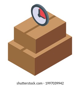 Parcel rush job icon. Isometric of Parcel rush job vector icon for web design isolated on white background