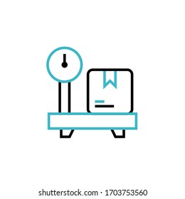 Icono de escala de paquetes dos líneas de color ilustración vectorial. aislado sobre fondo blanco