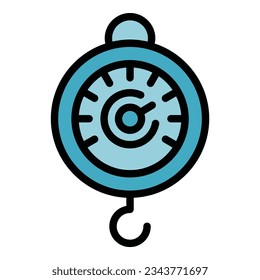 vector de contorno de icono de escalas de parcelas. Exportar mensajero. Color plano del mapa de datos