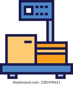 Parcel scales icon. Weight box package
