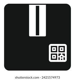 Parcel scan bar code icon simple vector. Sign pay cell. Smart bar