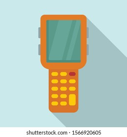 Parcel scanner icon. Flat illustration of parcel scanner vector icon for web design