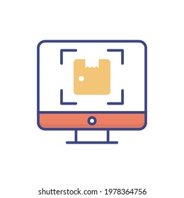 Parcel Scanning vector icon style illustration. EPS 10 File