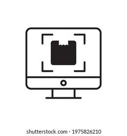 Parcel Scanning vector outline icon style illustration. EPS 10 File