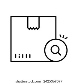 Icono de búsqueda de paquete ilustración vectorial